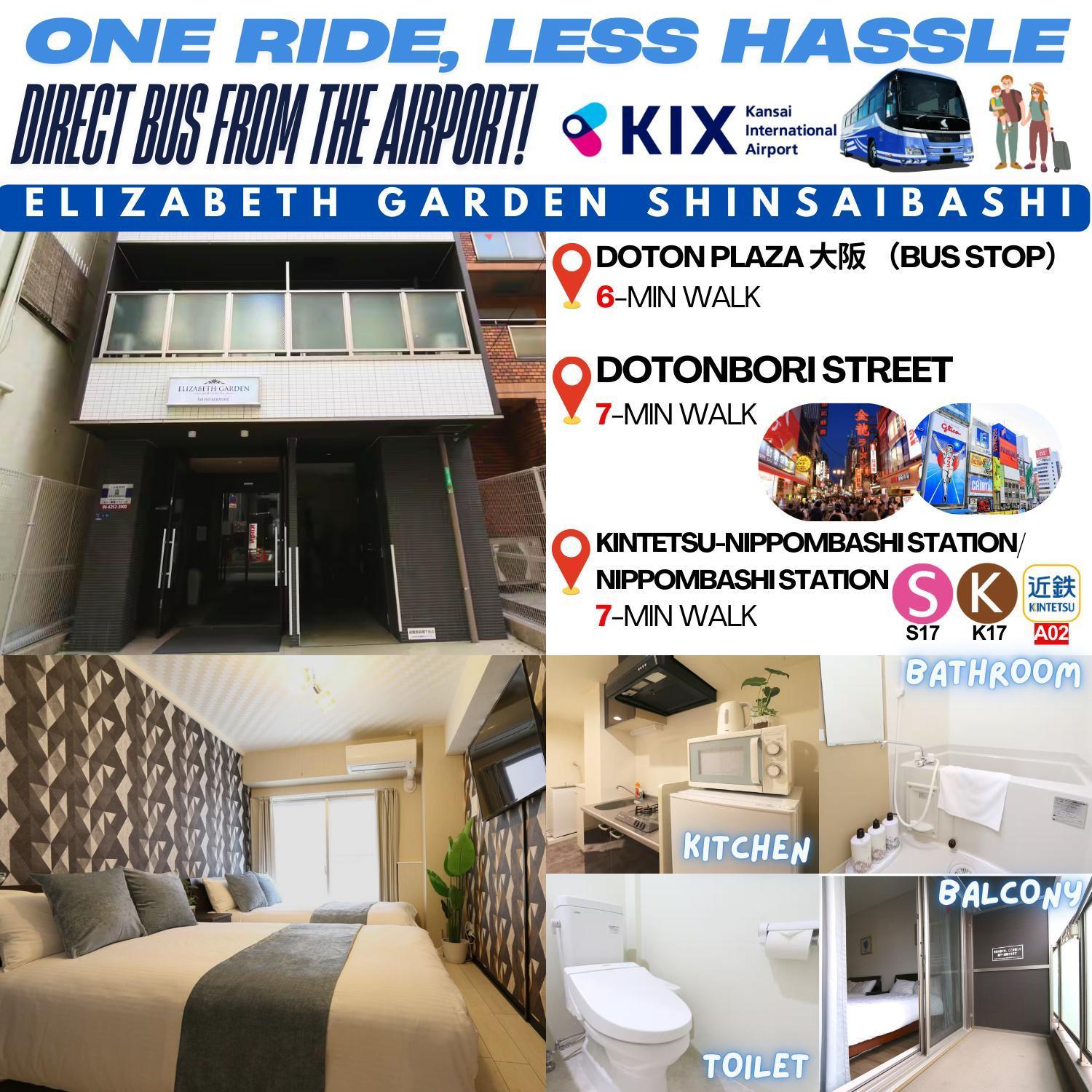 شقة Elizabeth Garden Shinsaibashi أوساكا المظهر الخارجي الصورة